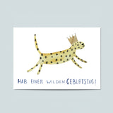 POSTKARTE TIGER "WILDER GEBURTSTAG"
