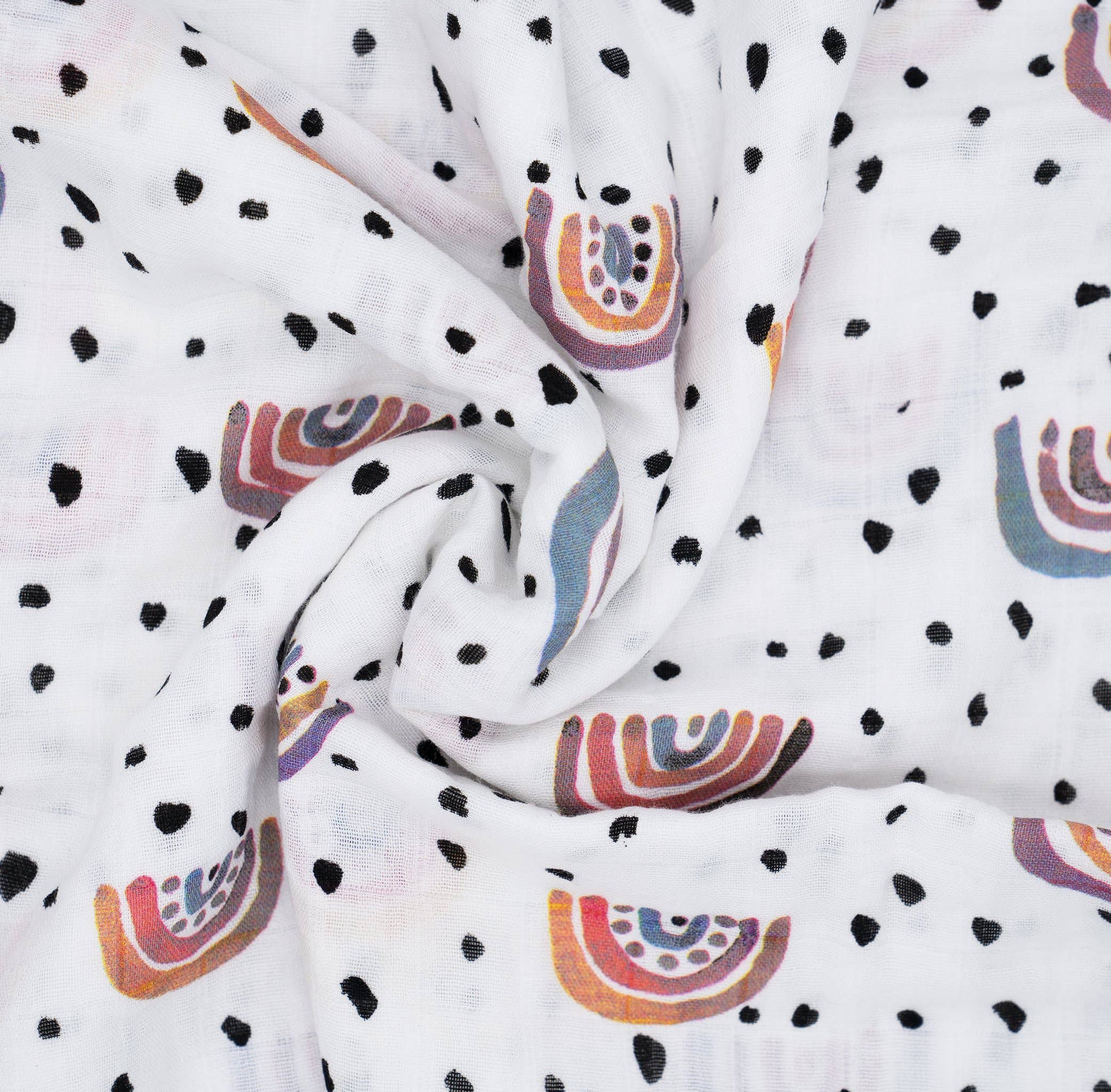 Mulltuch Bio Baumwolle 120x120cm • Regenbogen