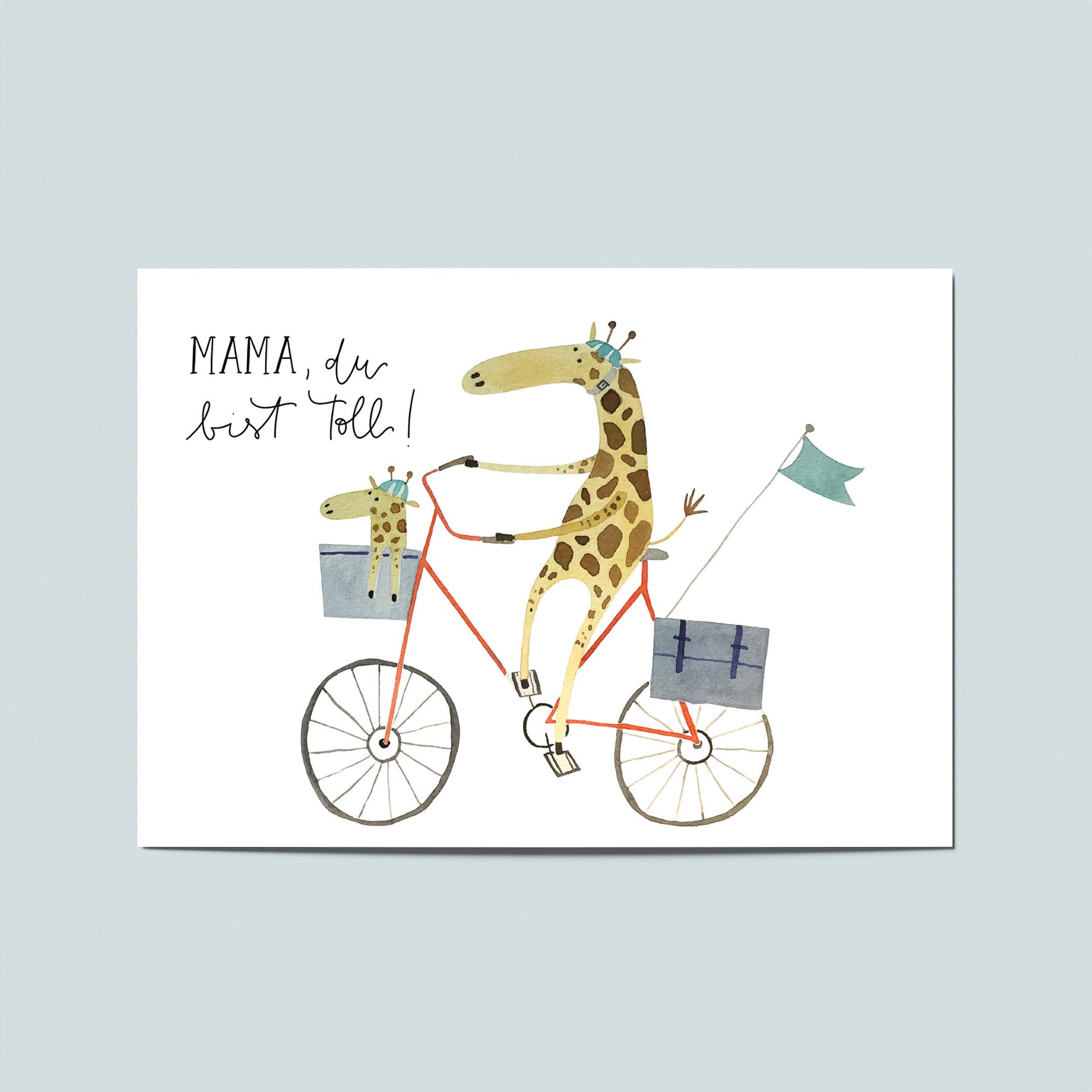 POSTKARTE GIRAFFE "MAMA, DU BIST TOLL"