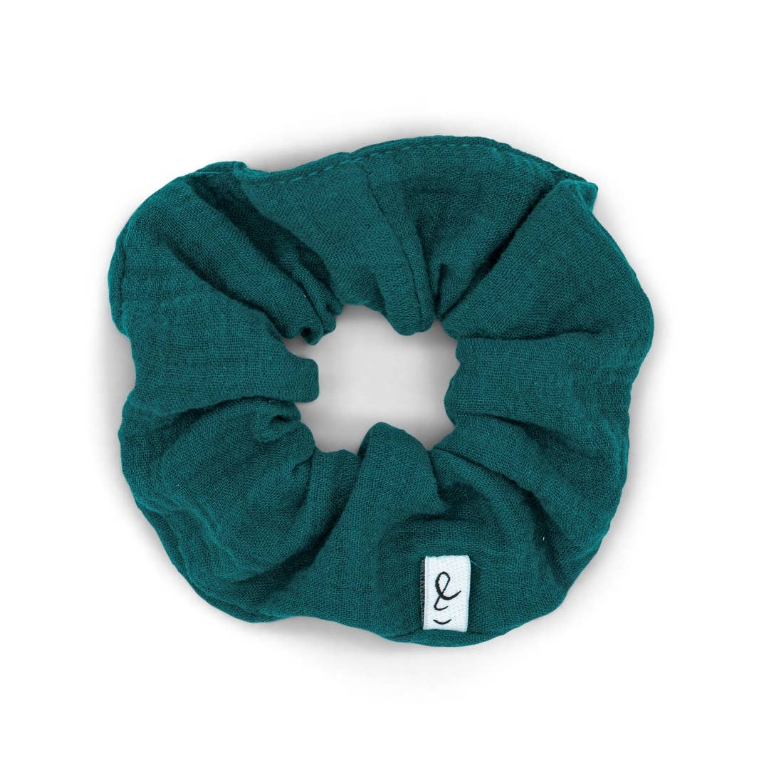 Musselin-Scrunchie • Kinder: Petrol