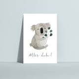 POSTKARTE KOALA "ALLES LIEBE"