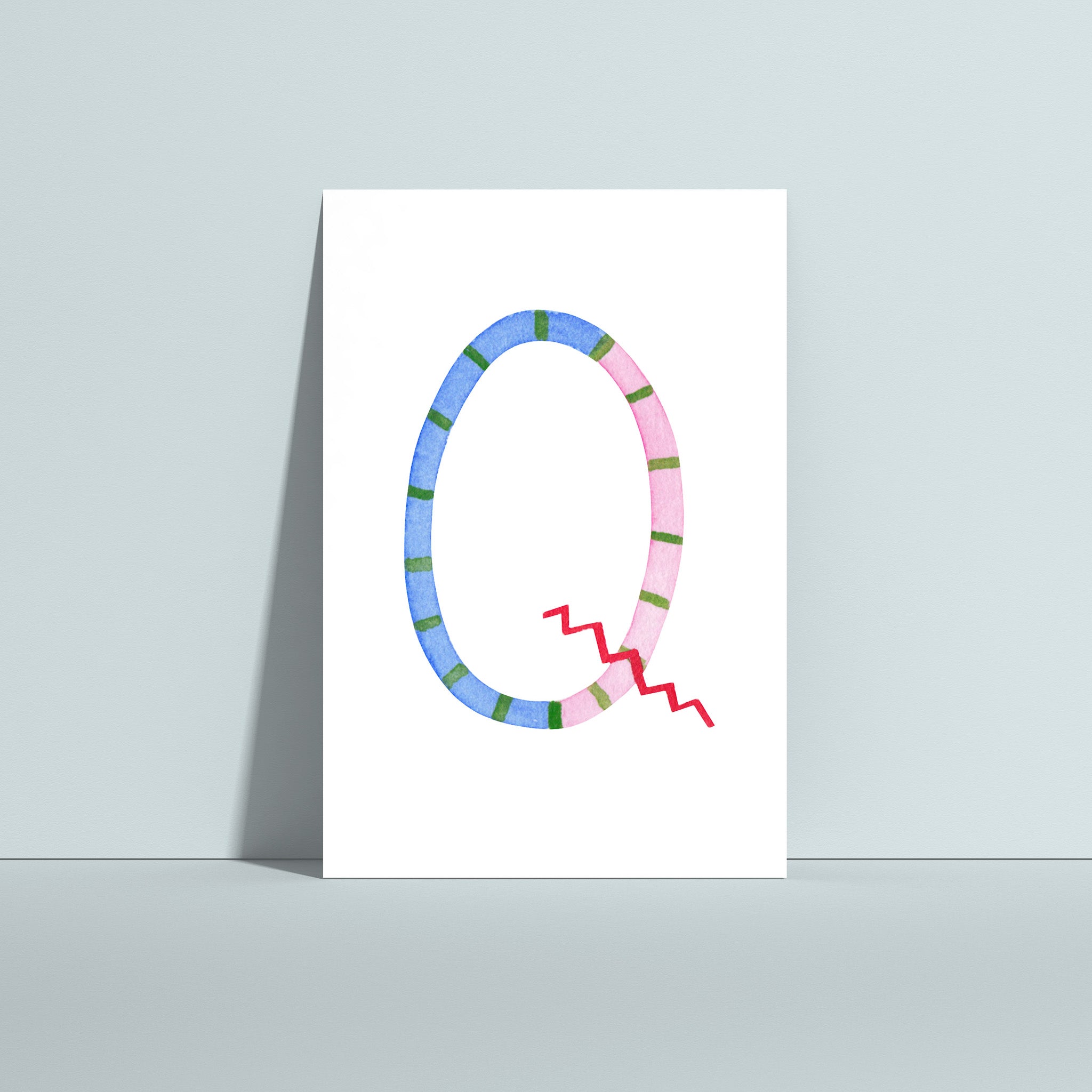 BUCHSTABENKARTE "Q"