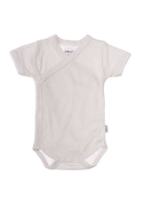 Baby Wickelbodys 2er-Set Regenbogen und Streifen, aus weicher Baumwolle, mit Druckknöpfen für leichtes An- und Ausziehen, kurzarm.