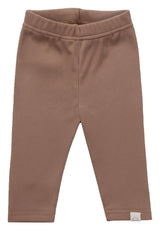 Süßes Kinder-Outfit Babyccino Club mit Print To Go Cup, beiges Sweatshirt und braune Leggings, perfekte Geschenkidee.