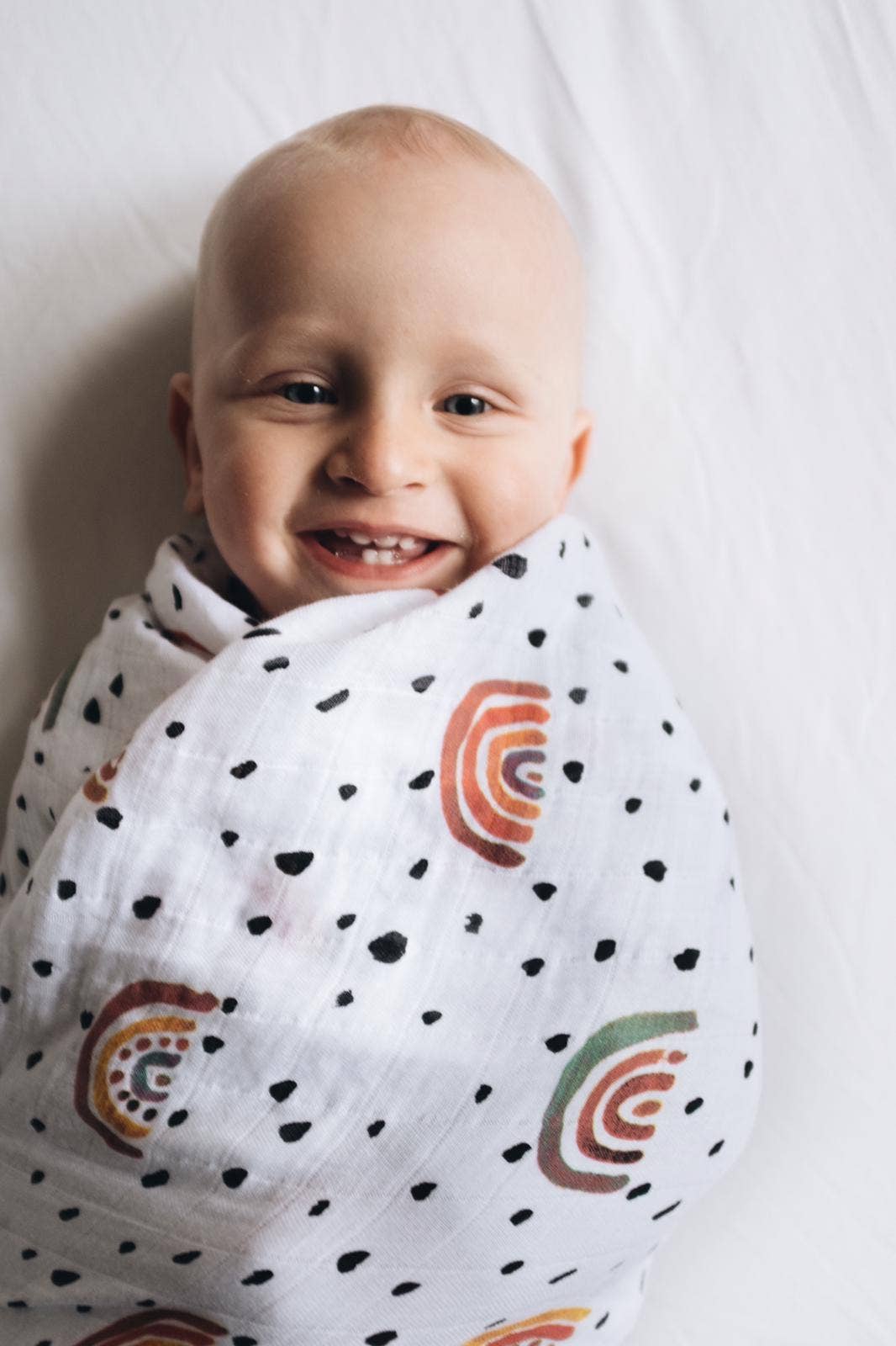 Mulltuch Bio Baumwolle 120x120cm • Regenbogen