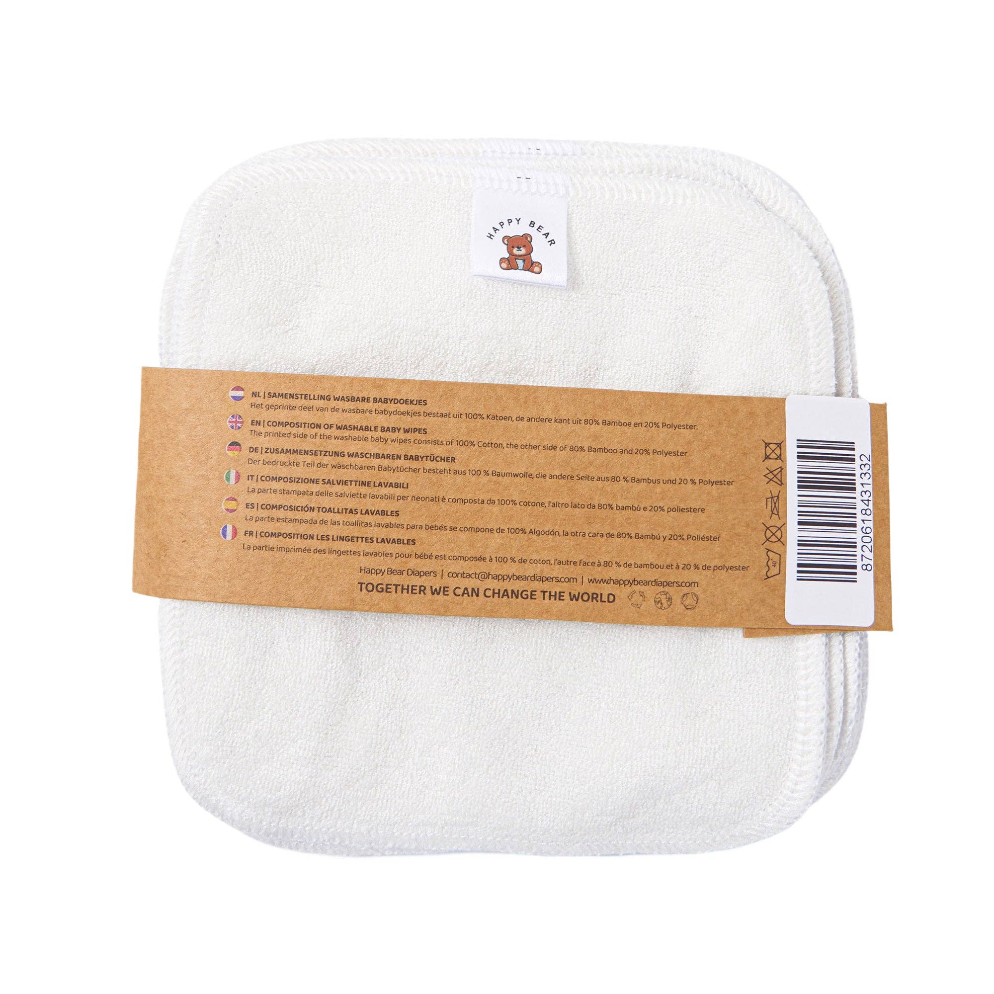 HappyBear Babytücher in schönen Prints, langlebig und kombinierbar mit Wickelauflage und Wetbags.