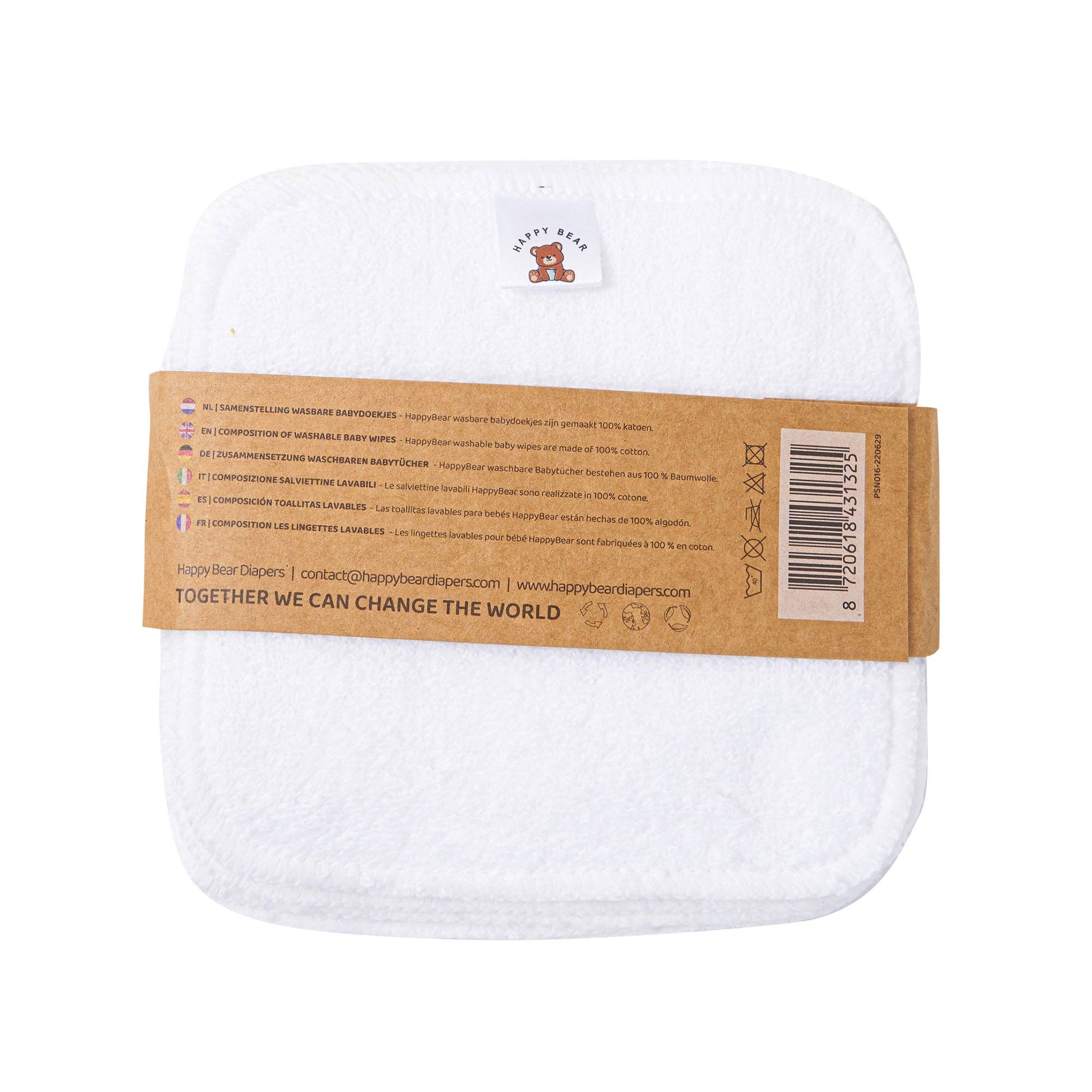 HappyBear Babytücher in schönen Prints, langlebig und kombinierbar mit Wickelauflage und Wetbags.