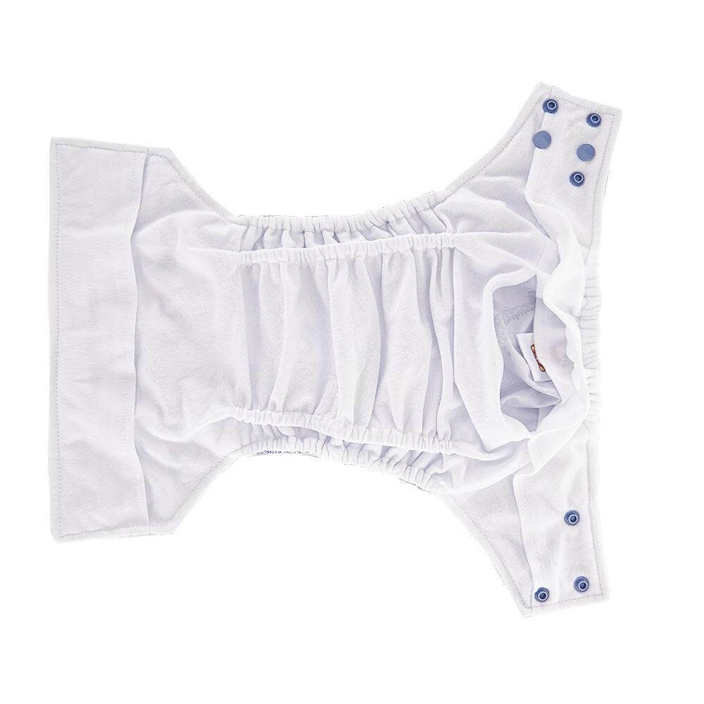 HappyBear Pocket-Windel mit weichem Veloursleder-Innenfutter, wasserdichter Außenschicht und zwei saugstarken Einlagen für maximale Trockenheit.