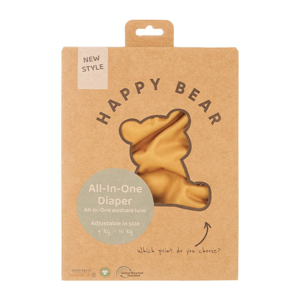 HappyBear Tageswindel für Babys – All-in-One Windel mit Klett, atmungsaktiv, waschbar und perfekt für Alltag & empfindliche Babyhaut.