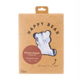 HappyBear Taschenwindel – waschbare Windel mit verstellbaren Druckknöpfen, doppelt auslaufsicher und atmungsaktiv, inklusive Bambus- und Mikrofaser-Einlagen.