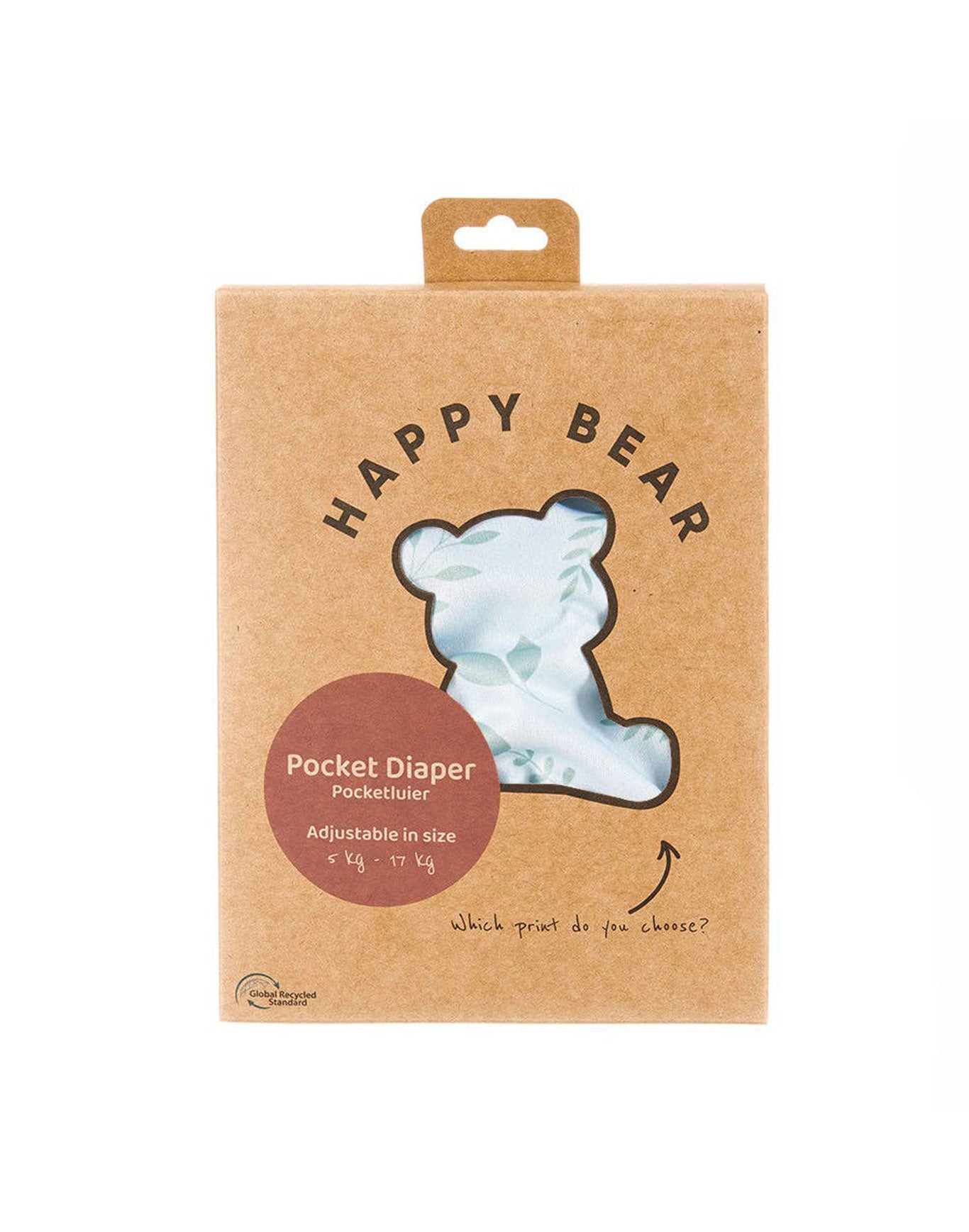 HappyBear Taschenwindel – waschbare Windel mit verstellbaren Druckknöpfen, doppelt auslaufsicher und atmungsaktiv, inklusive Bambus- und Mikrofaser-Einlagen.