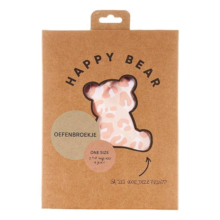 Bunte HappyBear Trainingshose in fröhlichen Prints, bequem und dehnbar, macht das Toilettentraining spielerisch leicht.