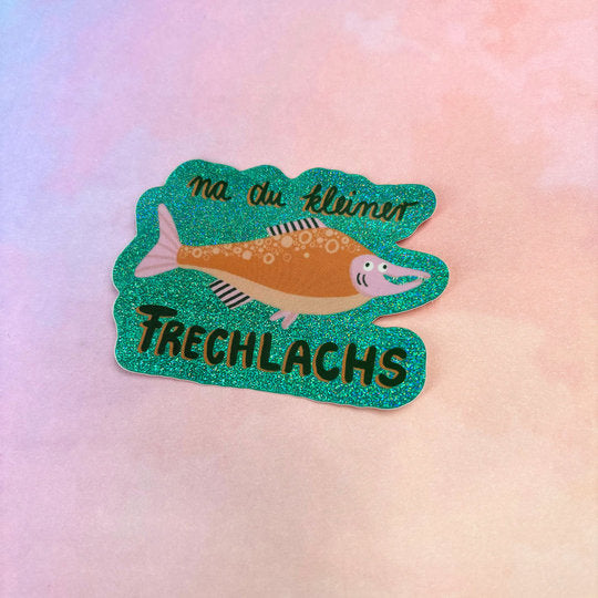 Frechlachs Glitzer Sticker