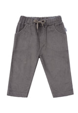 Stylische Kinder Cordhose in Grau, große Taschen, Kordelzug, bequem und lässig für Babys und Kleinkinder, 100% Baumwolle.
