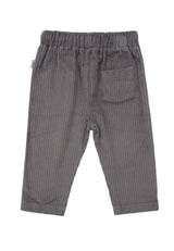Stylische Kinder Cordhose in Grau, große Taschen, Kordelzug, bequem und lässig für Babys und Kleinkinder, 100% Baumwolle.