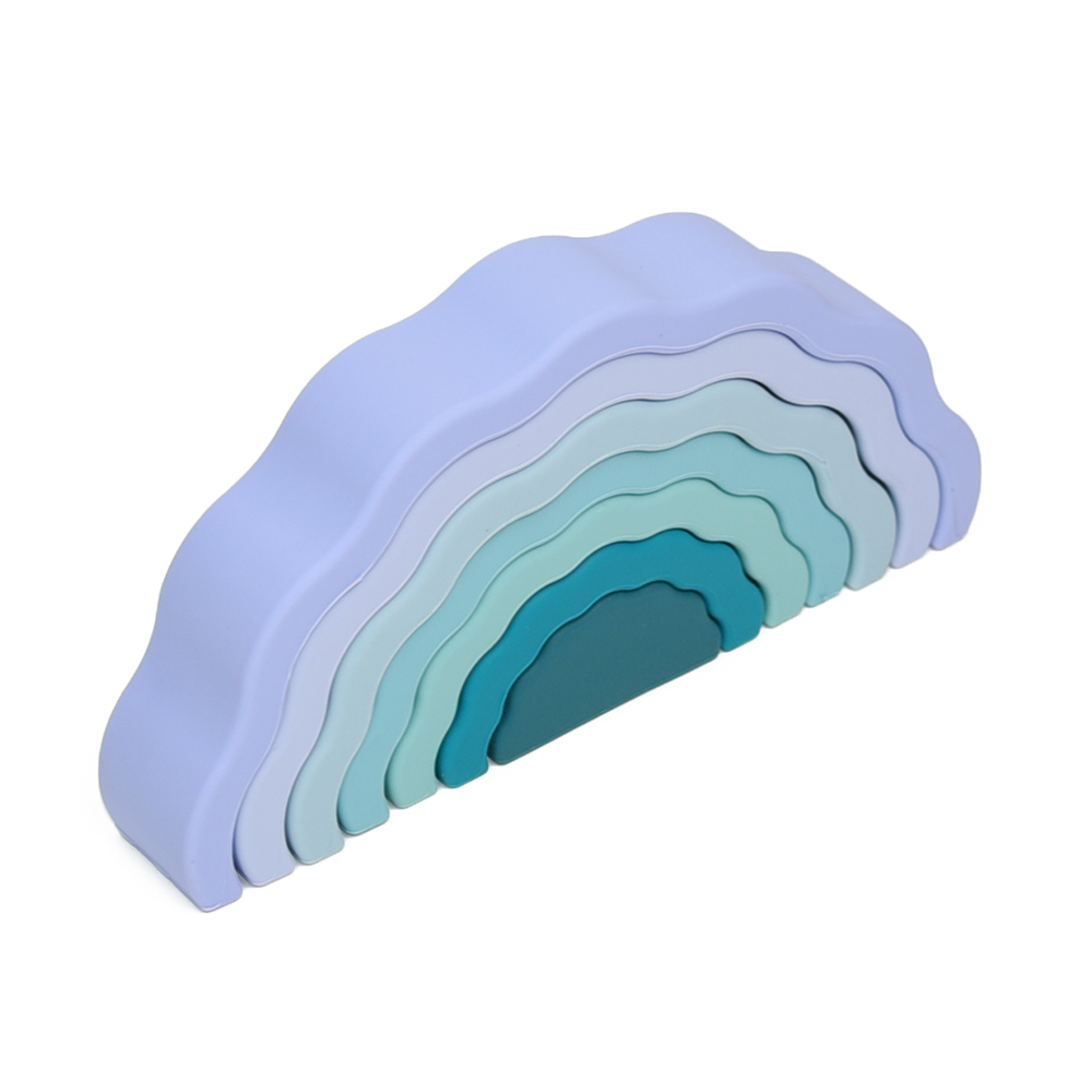 Kinder Spielzeug Silikon-Regenbogen – Stapelbares Lernspielzeug für Farben-, Größen- und Formverständnis, sicher und langlebig.