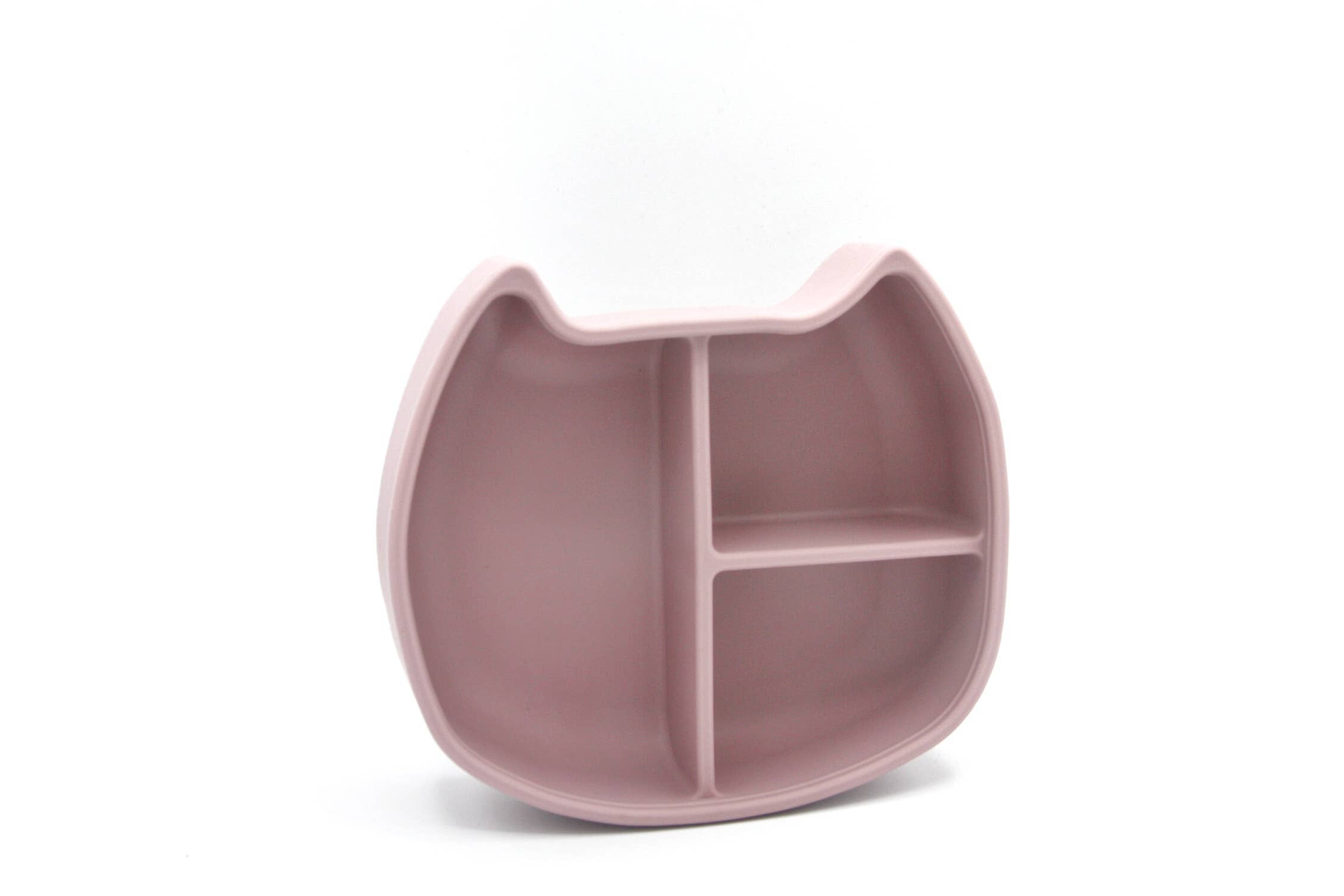 Lunchbox Pippa die Katze in Mauve, kindgerechte Brotdose aus lebensmittelechtem Silikon mit Fächern, spülmaschinenfest und BPA-frei.