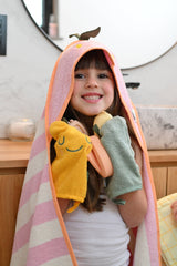 Nachhaltige Baby Waschlappen Lemon Pear im 2er-Set, hergestellt aus 100% Bio-Baumwolle, extra weich, saugfähig und frei von Schadstoffen.