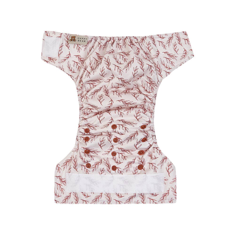 Nachhaltige HappyBear Windel mit weichem Innenfutter und saugstarker Bambuseinlage – größenverstellbar, bequem und umweltfreundlich.